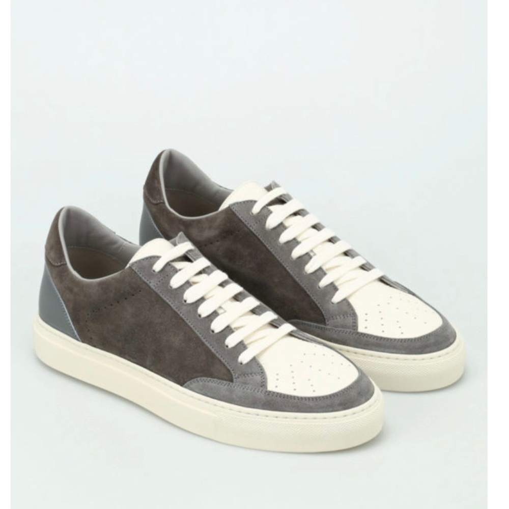 Brunello Cucinelli Men's Suede & Leather Low-Top Sneakers, Gray